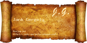 Jank Gergely névjegykártya